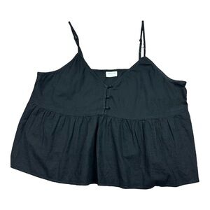 Abound Ruffle Crop Top Black Size XL